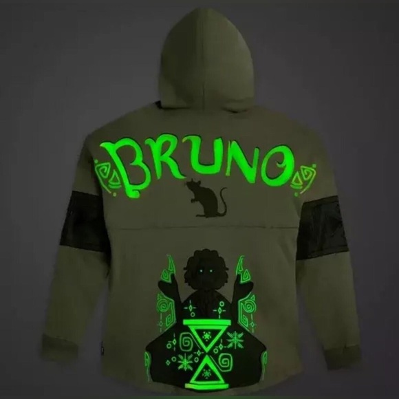 Disney Spirit Jersey Green Encanto Bruno Glow In The Dark Hoodie - Picture 3 of 9